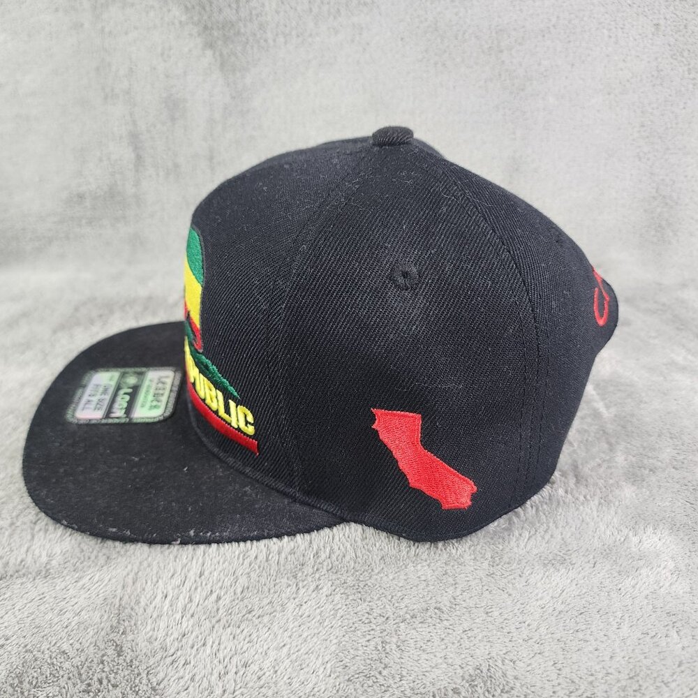 California Republic Snapback Hat California Bear Design Rasta One Size Fits All - Picture 6 of 7